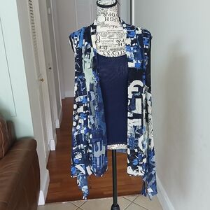 FUZZI Abstract Pattern Sleeveless Cami‎ With Sides Top